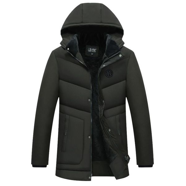 

2019 new men's thick cotton jacket father loaded down cotton thicken korean male winter jacket coat men plus size 4xl, Tan;black