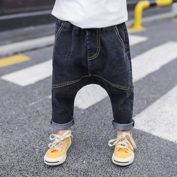 

baby spring new fashion haroun pants girls&boys jeans child solid bottoms child autumn loose trousers baggy pants, Blue