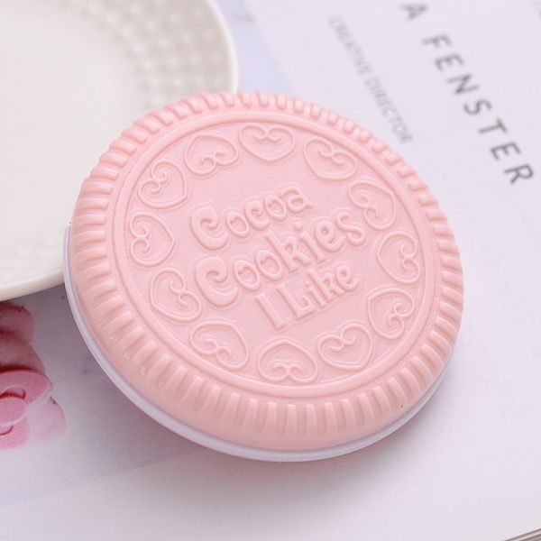 

7 colors cocoa cookies makeup mirror cute pocket portable folded chocolate plastic cosmetic tools round compact vanity mirrors with comb