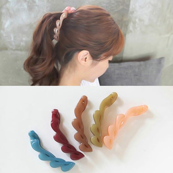 

1pc girls banana hair grip clamp clip korean hairpin ponytail holder women barrettes headwear hair accessories braiding tools, Golden;white