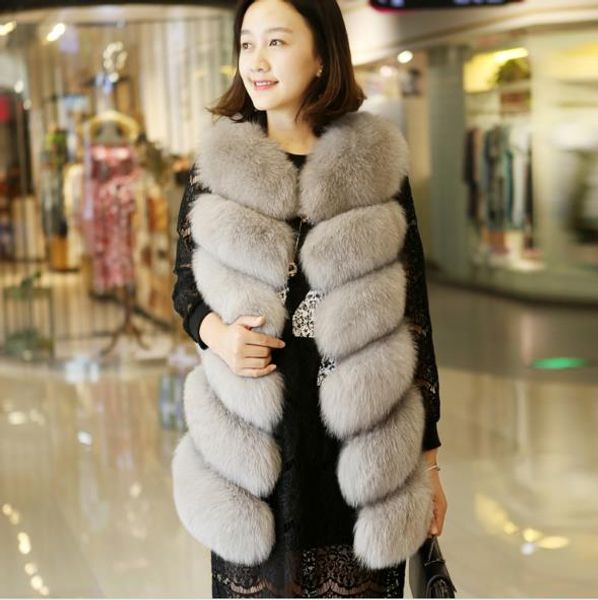 

new 2019 winter women's faux fur coat artificial fur vest furry vests femme jackets plus size fluffy fake gilet z3, Black