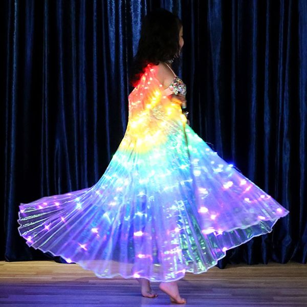 

children dancers led performance fluorescent butterfly wings belly dance bellydance carnival led costumes christmas shows #t1g, Blue;gray