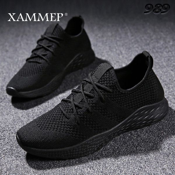

men casual shoes men sneakers brand men shoes male mesh flats loafers slip on big size breathable spring autumn winter xammep y200104, Black