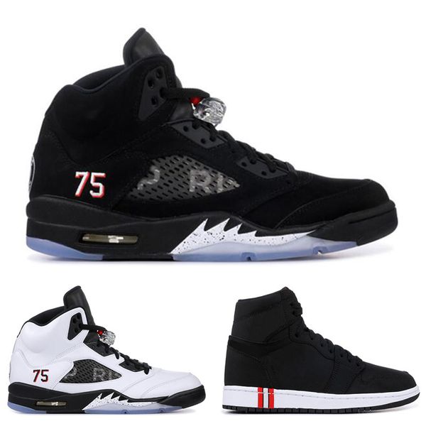 

box 1s 5s psg basketball shoes for men black white with 3m fashion mens designer trainer sports sneakers athletics ing