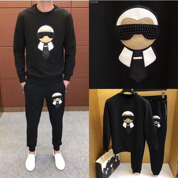 

2020 autumn fashion mens clothes long-sleeved suit mens designer tracksuits streetwear two-piece pullover sportswear size -3xl, Gray