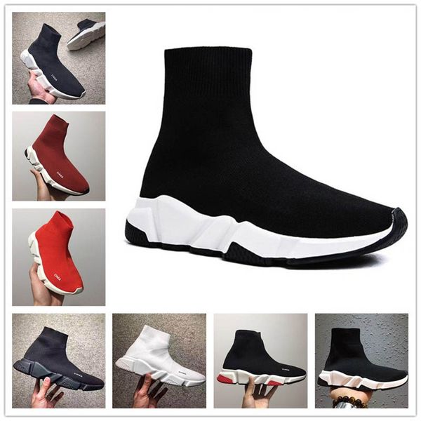 

speed trainer fashion mens sneakers black red trainers triple black fashion flat sock boots casual shoes designer luxury shoe women runner, White;red