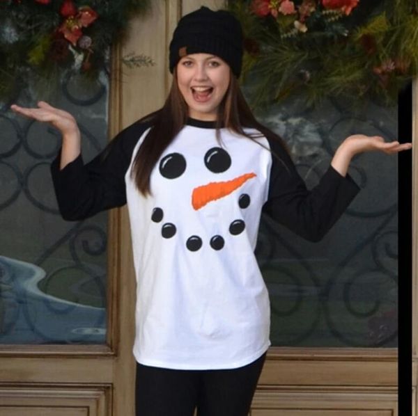 

2019 christmas winter t-shirt women long sleeve o neck plus size 1932, White