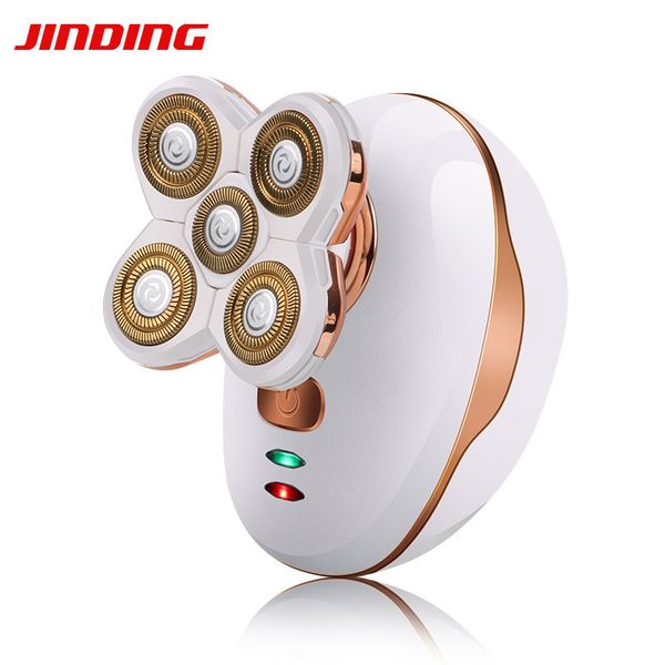 

jinding rechargeable electric razor for men shaver beard shaved head machine for shaving body hair shaver floating 5 blade