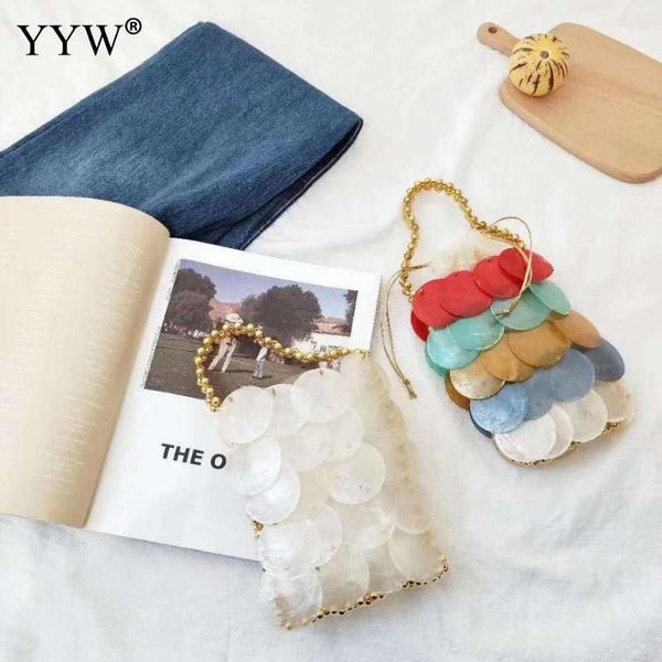 

new shell bags for women evening sequins handbags lady mini chain shoulder bag girl pearl pendant crossbody bag