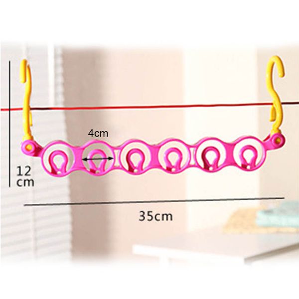 

multi-function rotate plastic clothes hanger 6-hole space saver hook closet oraganizer drying rack mu
