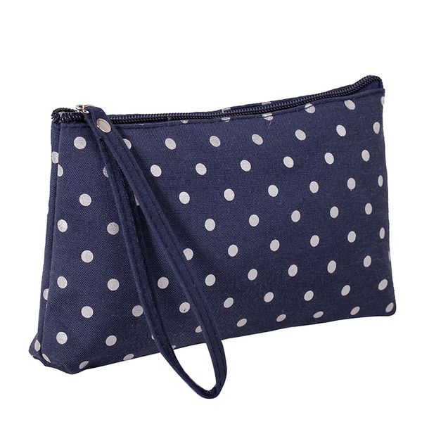 

pacgoth new simple canvas dots cosmetic bag travel portable lipstick makeup storage travel toiletry make up storage fashion bags
