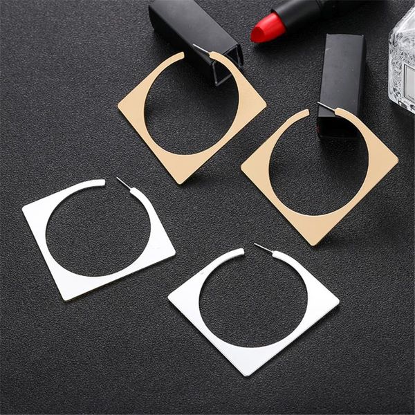 

fashion rhombus gold color statement earrings 2020 big exaggeration earrings for women hanging modern female jewelry, Golden;silver