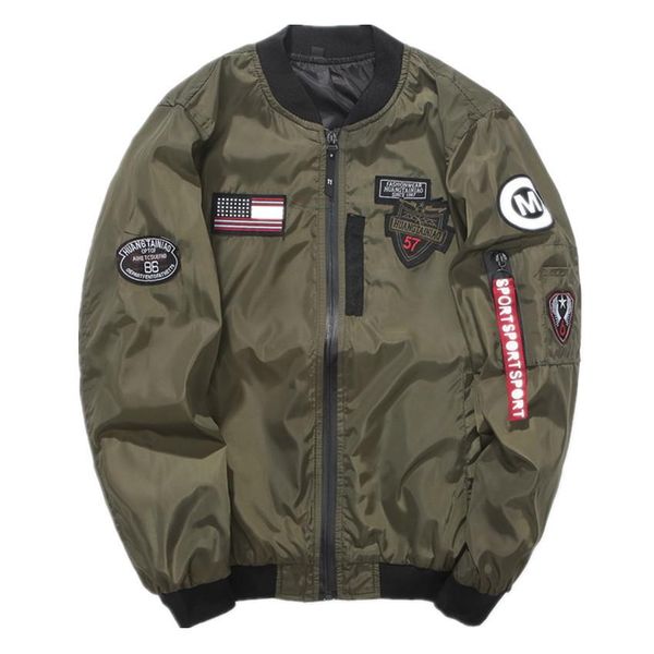 

2020 brand nasa mens ma1 bomber jacket insignia usaf kanye west hip hop sport male windbreaker jacket flag mens spring thin section jacket, Black;brown