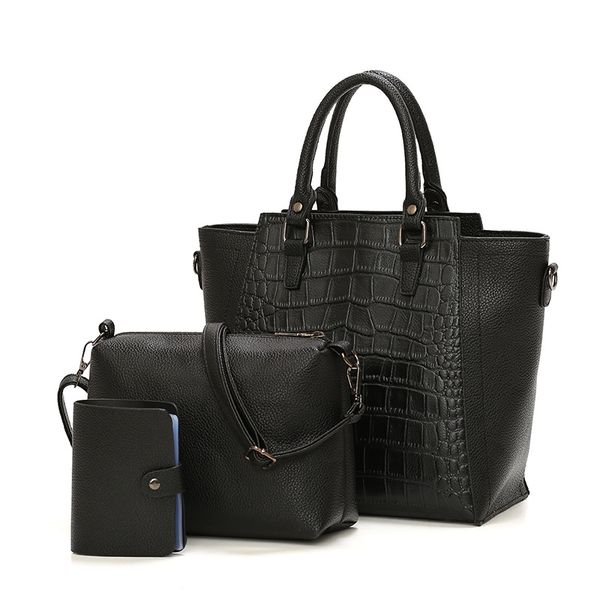

bag size different simple western style crocodile pattern three-piece bags 2020 style set portable new han womens fashion shoulder/cros xqew