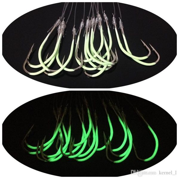 

15pcs pack 26#-28# luminous lures hook (with fishing line) barbed hooks fishing hooks fishhooks carp fishing pesca accessories