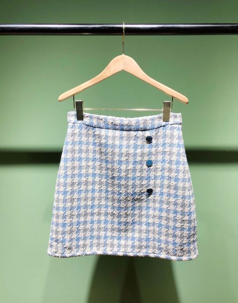 

2019 new ladies fashion check skirt 0104, Black