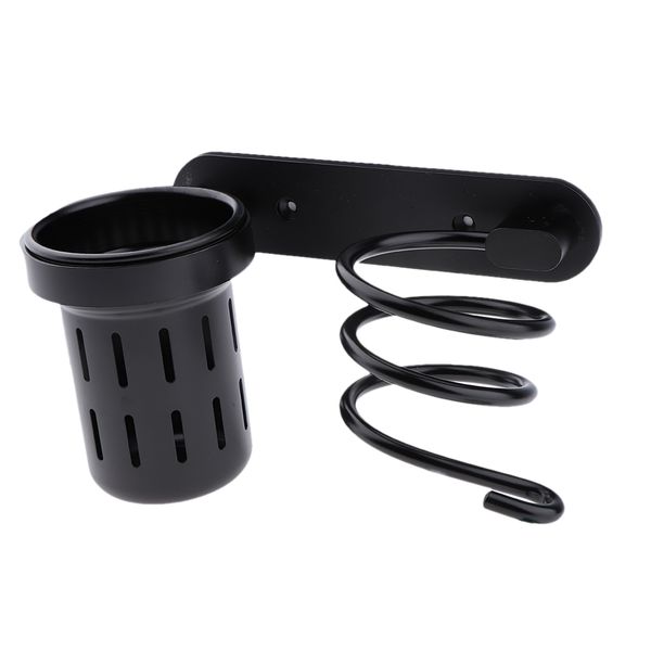 

hair blow dryer holder wall mounted,aluminum bathroom hanging rack organizer with cup