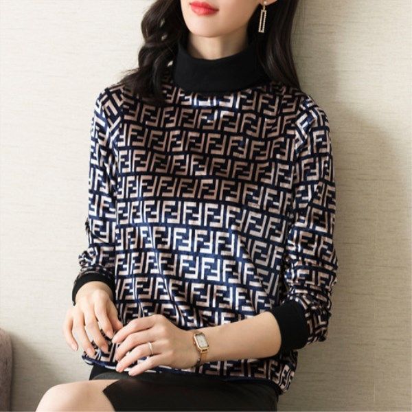 

womens designer winter coats jackets womens stand collar tshirt women long sleeved thirts woman t shirt gold velvet bottoming shirts selling