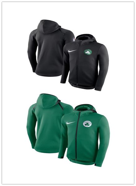 

Celtic men ba ketball weat hirt howtime therma flex performance full zip hoodie black and green jacket