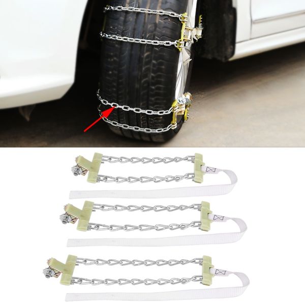 

3pcs tire anti-skid steel chain snow mud car security tyre clip-on chain for car truck suv universal tire accessories