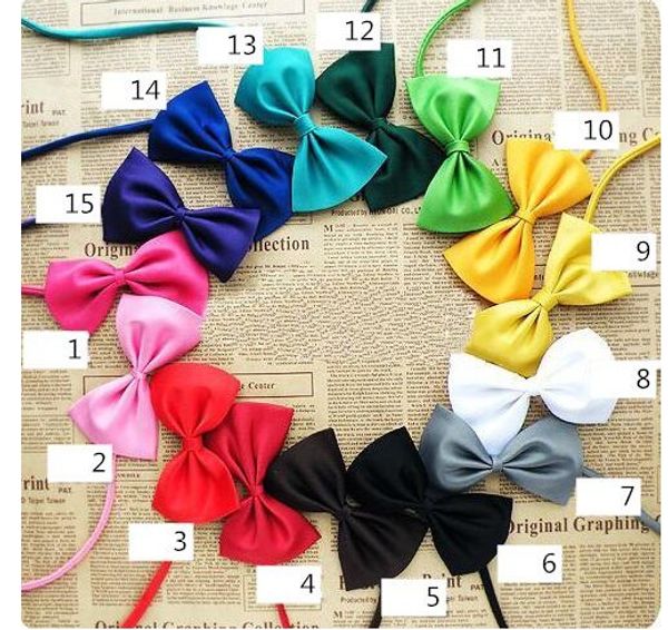 

Cheap 15 Colors Satin Bownot Pet Dog Bow Tie Pet Headdress Neck Accessory Necklace Collar Puppy Bright Color Pet Bow