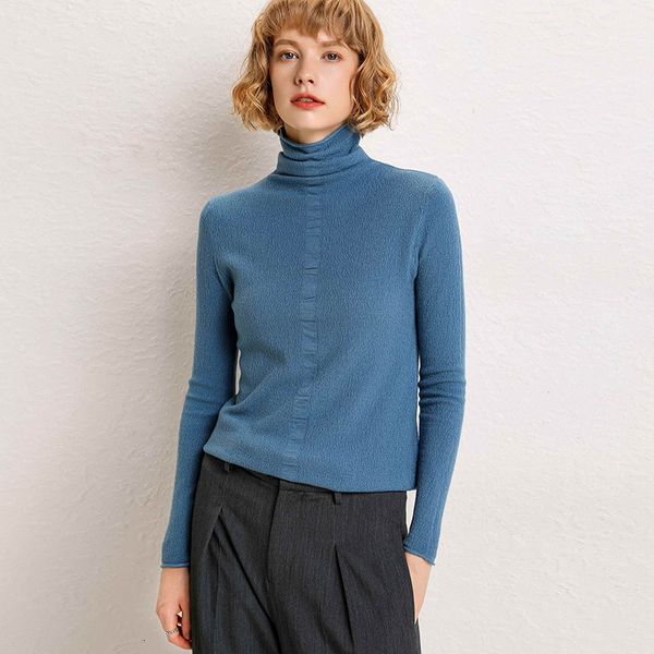 

new jersey wool high-collar long-sleeved blouse in autumn and winter of 2019 solid cloak base high-collar sweater, Black