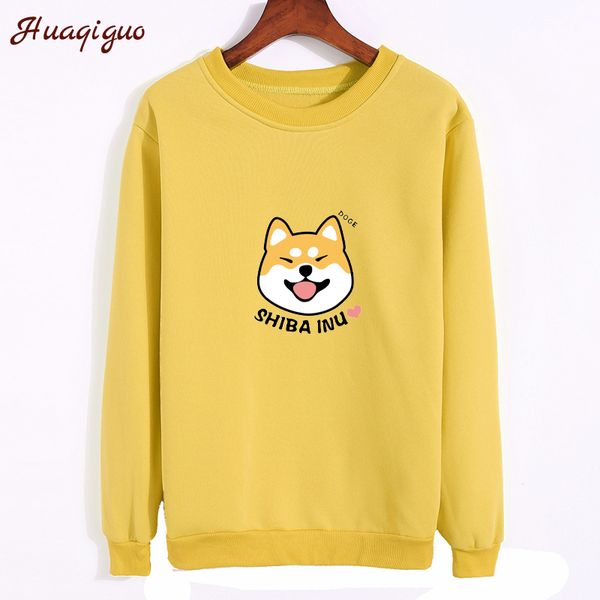 

2019 женщины толстовка осень прекрасные аниме сиба printed толстовки утолщение руно harajuku winter пуловер, Black