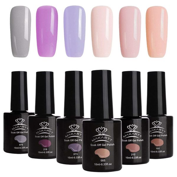 

makar6pcs one step nail gel polish set uv led cured required soak off nail polish lacquer no need base coat and coat