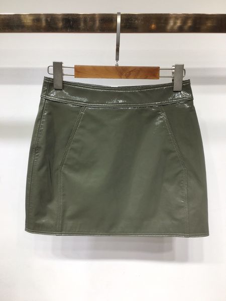 

2019 new ladies fashion solid color temperament leather skirt 1101, Black