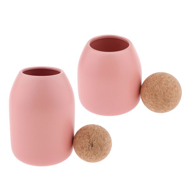 

2pcs coffee tea canister pot food storage jars, ceramic kitchen containers for sugar dry flower,candy, beans ball cork 500ml 800ml pink