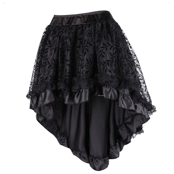 

юбки для женщин женская кружева steampunk готические vintage сатин высокий низкий корсет юбка с молнией черный коричневый +937 перевозка гру, Black