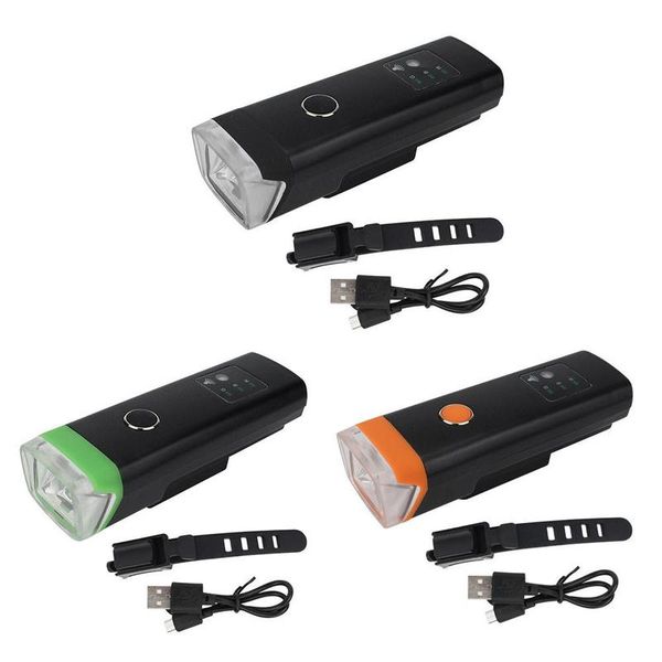

bicycle front light set usb rechargeable smart headlight led bike lamp cycle