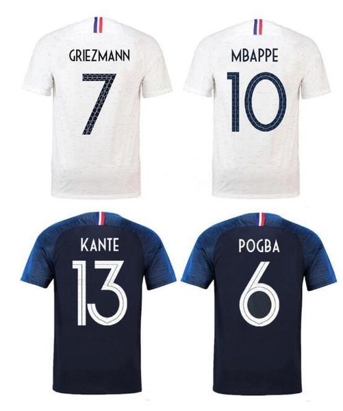 

таиланд mbappe 2 звезды футбола трикотажных изделия 2018 2019 майо-де-футового гризманн pogba кант жир thauvin fekir камиз дети футбол рубаш, Black