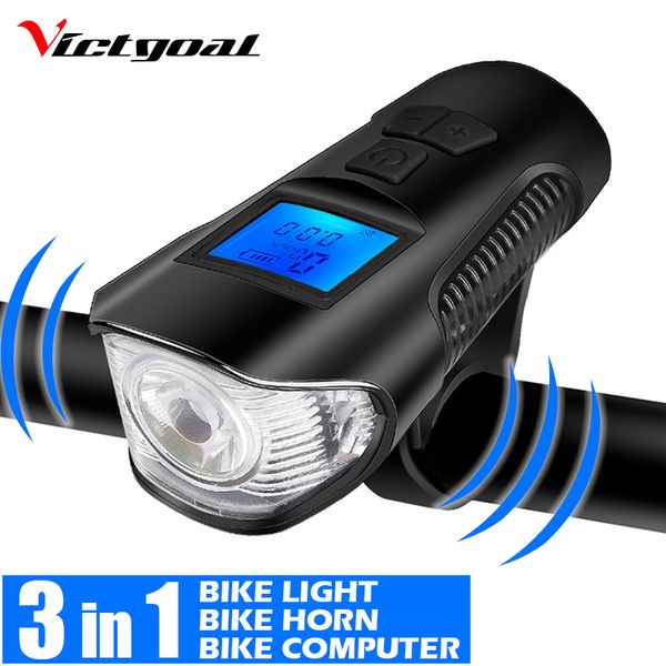 

victgoal bike light front led usb rechargeable cycling for bicycle lights headlight with bike computer horn bell