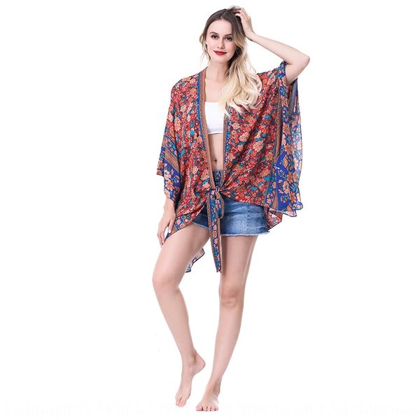 

ne7rq shiying bali seaside holiday cardigan short-sleeved sunscreen clothes long skirt wool kimono wool printed velvet ball kimono blouse me, White;black