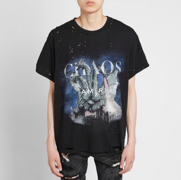 

2020 designer t-shirts luxury sunmmer mens hollow out chaos dragon print t-shirt short sleeve tee asian size m-2xl, White;black