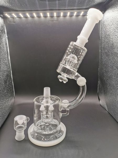 Bongs de água de vidro para reciclagem de 4 braços e bolas queimador de óleo dap rig 14 mm narguilé comum para acessórios para fumar