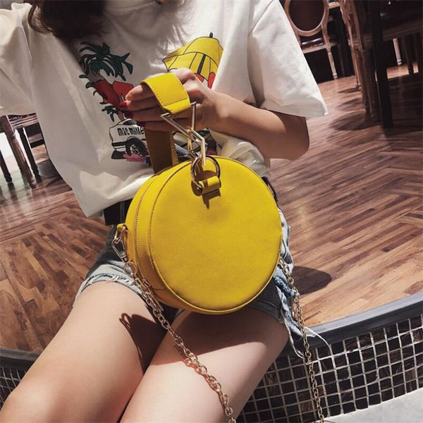 

сумки конструктора матовый кожа мода сумки женщин сплошной цвет цепи маленький круглый сумка девушки симпатичные плечо сумка новая сумка