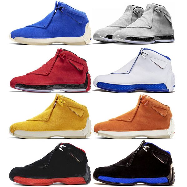 

wholesale 18 18s basketball shoes toro og bred cool grey sport royal suede blue orange mens luxury suede shoes 7-13