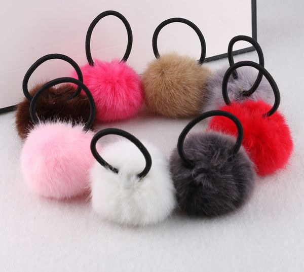 

400pcs korean style girls cute trendy soft fake fur elastic hair rope hair band accessories