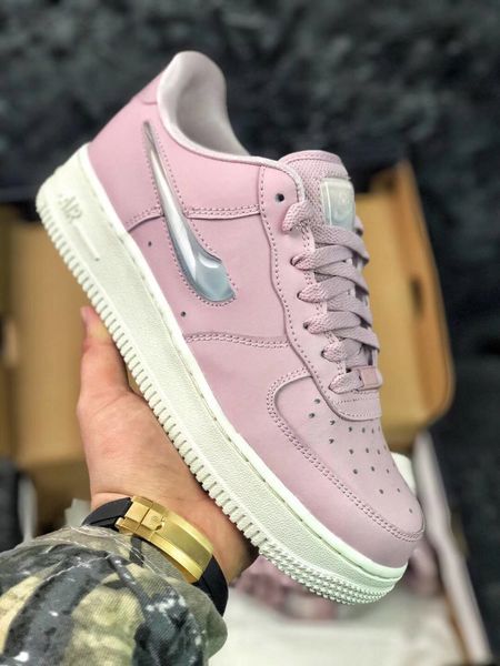 

Air Forced 1 07 Wmns Jelly Puff Woman Sneakers Gradual Change Liquid State Logo White Pink Girls Sports Shoes , AH6827-100