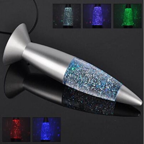 

3d rocket multi color changing lava lamp rgb led glitter party mood night light christmas gift bedside night lamp