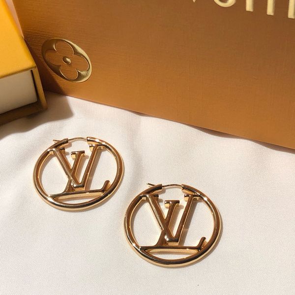 

l hoop earrings luxury big gold circle letter v famous designer jewelry earring orecchini famous designer stud earings des boucles d'or, Silver