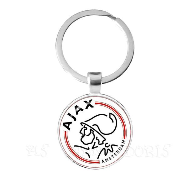 

футбольный клуб 25мм стекла кабошон keychain аякс футбол лиги логотип футбольного клуба брелоков для funs подарков, Slivery;golden