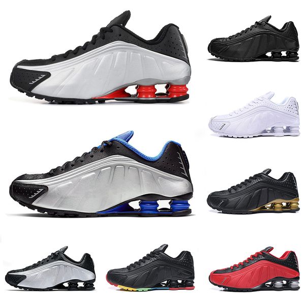 

Top Running Shoes Metallic Color Shox DELIVER R4 Mens Chaussures OZ NZ 301 Sports Sneakers Black White Increased Cushion Zapatillas 40-46