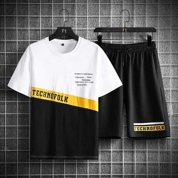 

самые новые люди лето высокого качества футболка и шорты комплект uniform, Gray