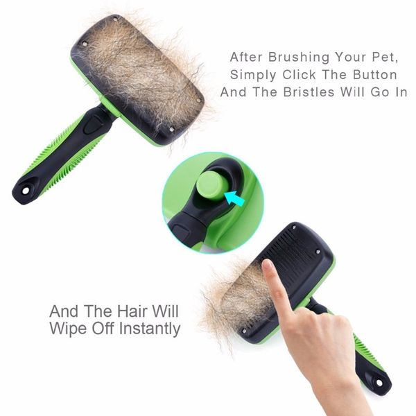 

pet grooming brush comb dog self cleaning brush for small large dog cat short long hair shedding dog grooming