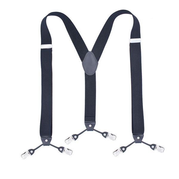 

2019 new 6 clip men's strap y-type six clip stretch black strap elastic adjustable garter, Black;white