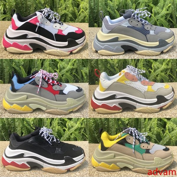 

2019 fashion paris multi color triple-s casual shoes for men women black white red luxury old dad platform sneaker trainers size 36-45