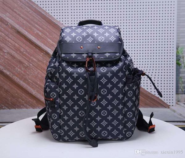 

Monogrram Ink Discovery Canvas man travelling bags unisex backpack female rucksack women haversack cowhide Knapsack Shoulder bag M43693